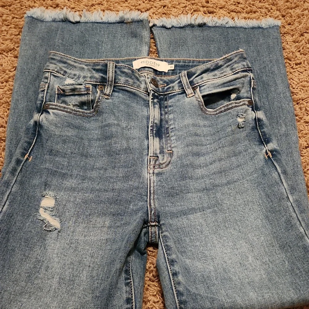 Hidden Distressed Blue Women's Flare Jeans Size 26 - Picture 10 of 10